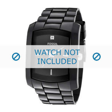 Correa de reloj Fossil FS4602 Caucho Negro 28mm