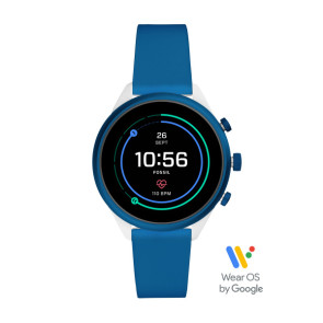 Correa de reloj Reloj inteligente Fossil FTW6051 Silicona Azul 18mm
