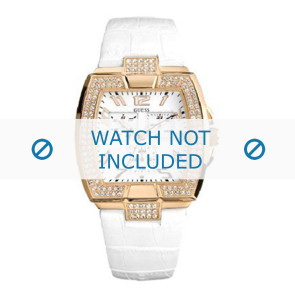 Guess correa de reloj W16002L1 Cuero Blanco + costura blanca