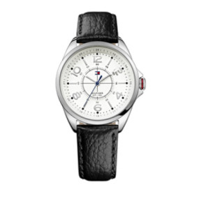 Tommy Hilfiger correa de reloj TH-189-3-14-1309 / TH679301481 Cuero Negro + costura negro